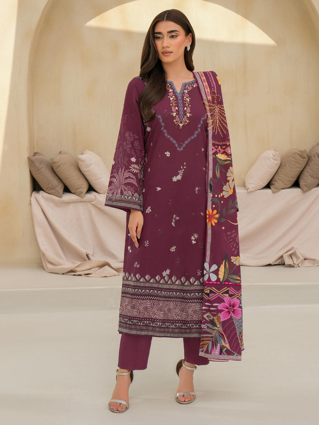 3 Piece Lawn Suit-Embroidered (Unstitched)