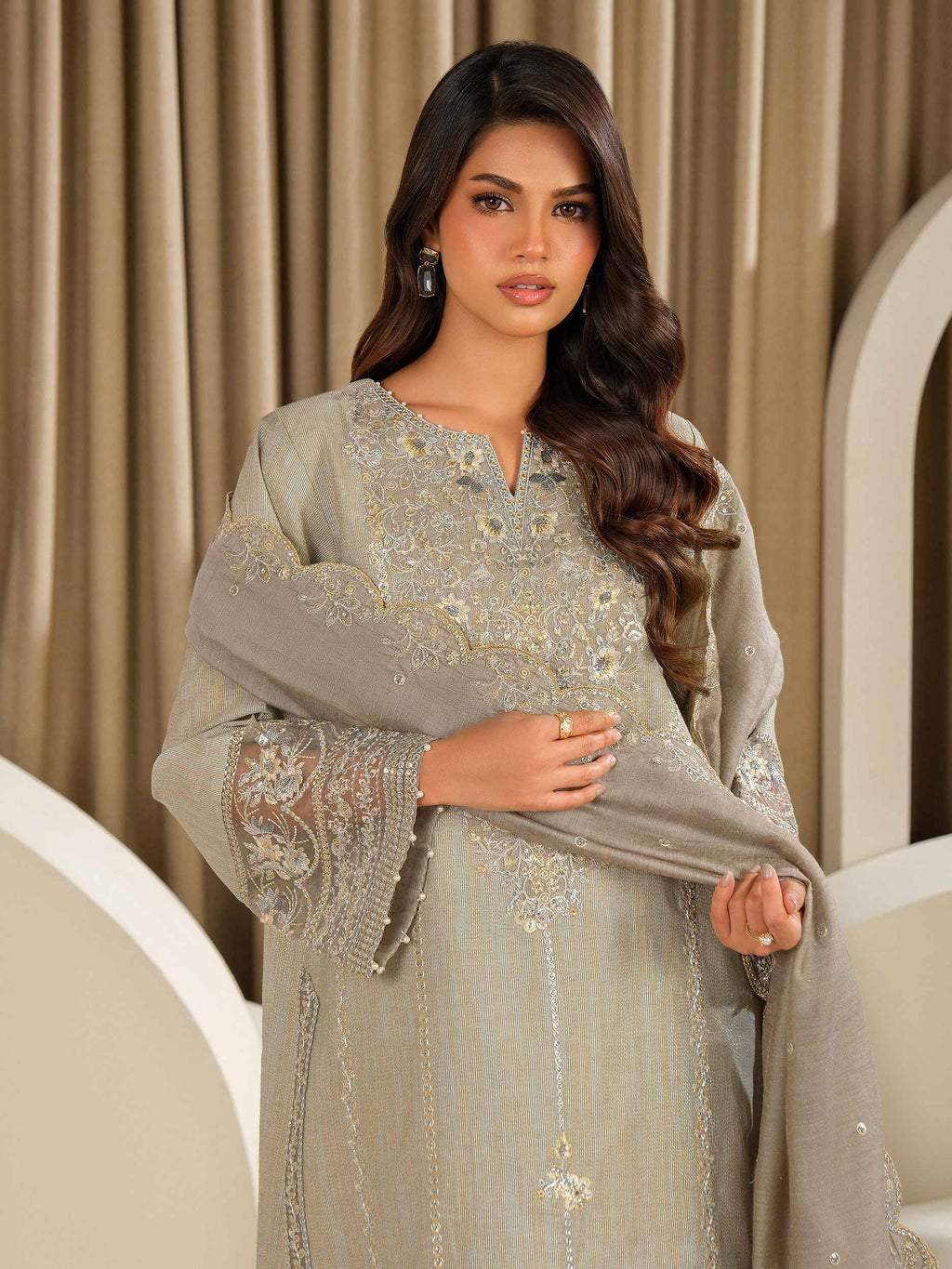 3 Piece Missouri Suit-Embroidered (Unstitched)