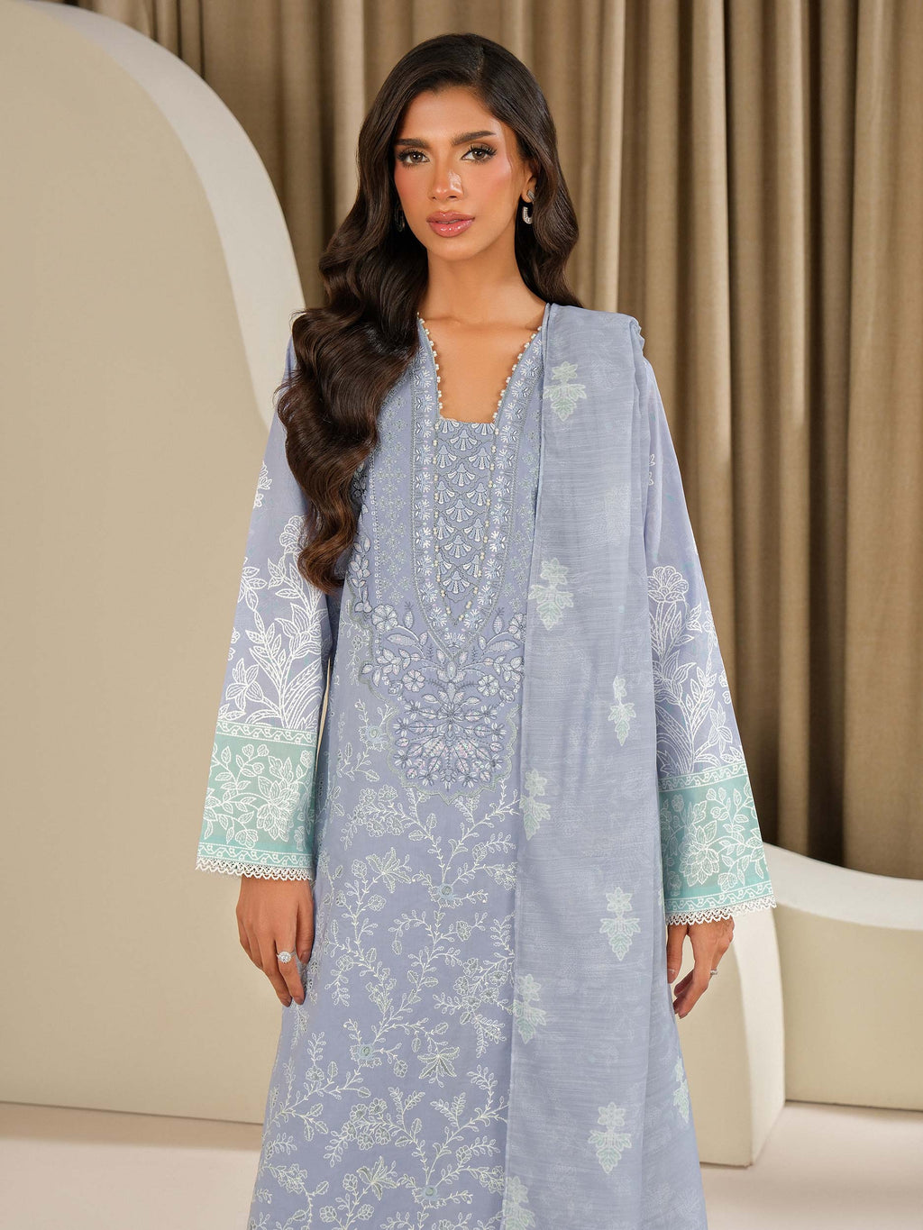 3 Piece Lawn Suit-Embroidered (Unstitched)
