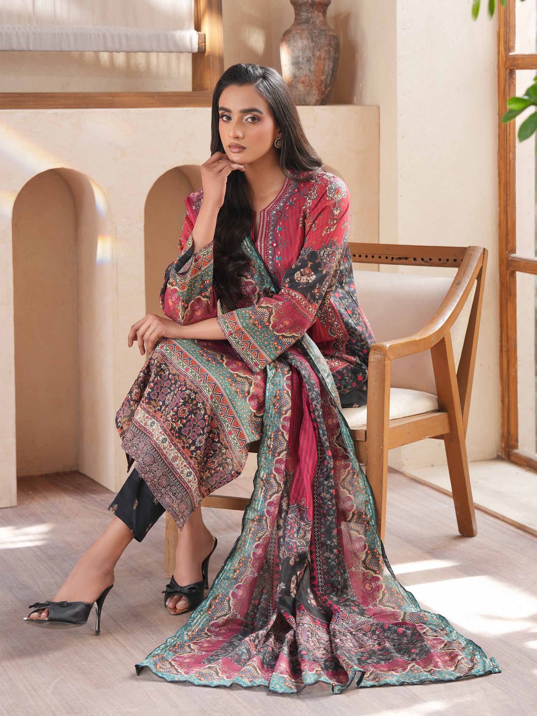 3 Piece Lawn Suit-Embroidered (Unstitched)