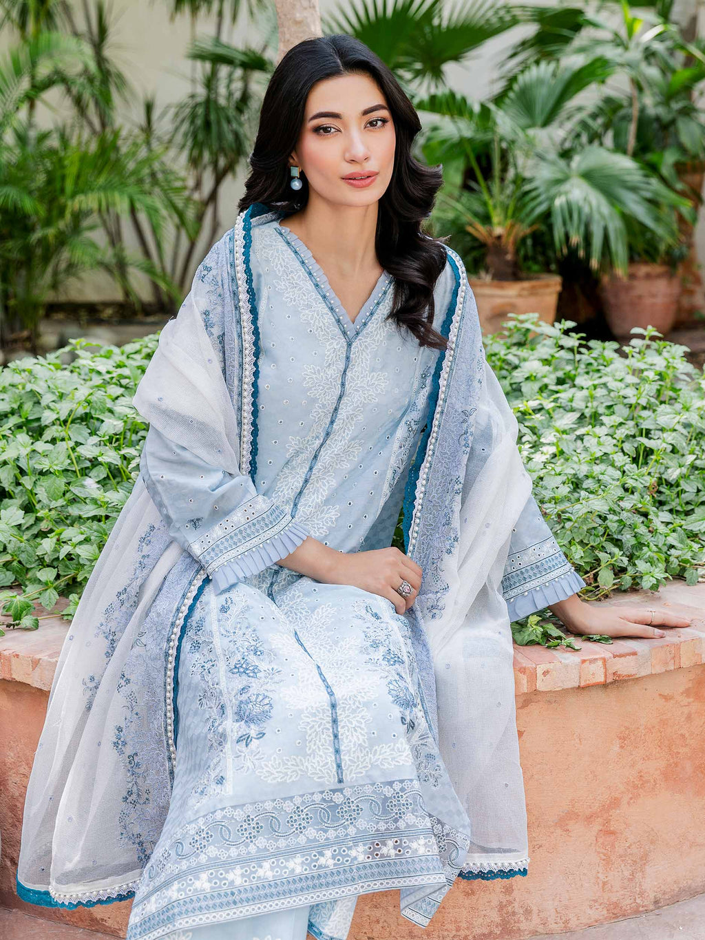 3 Piece Jacquard Suit-Embroidered (Unstitched)