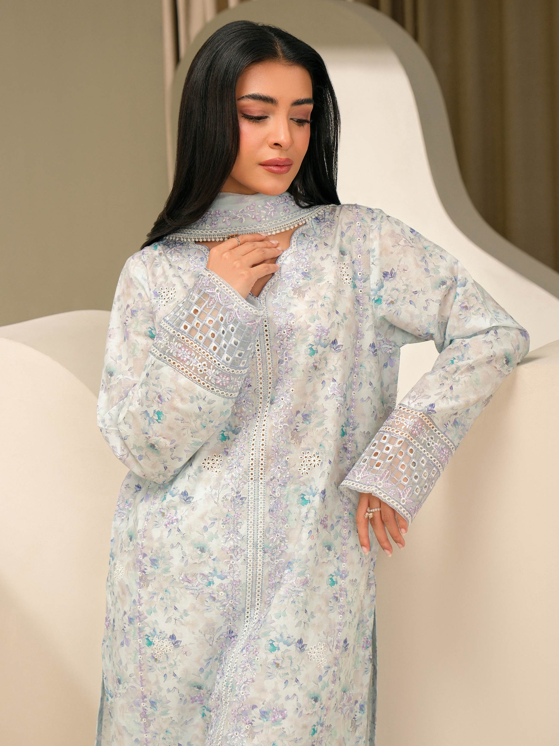 3 Piece Lawn Suit-Embroidered (Unstitched)